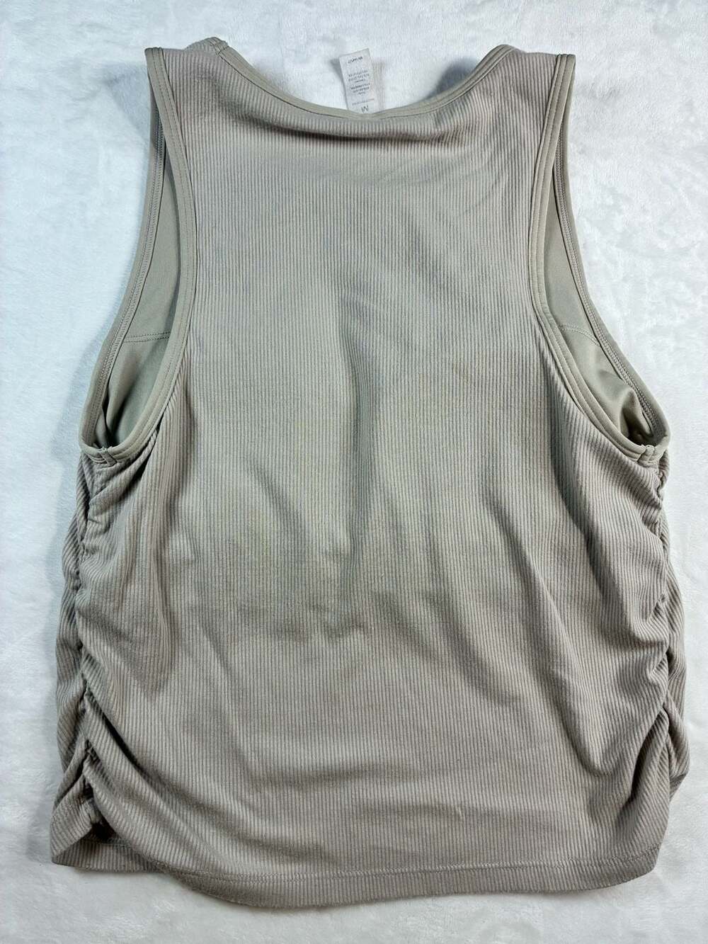 90 Degree By Reflex Frhouse Crop Tank Size M Beige Ribbed Athletic